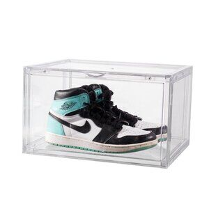 Magnetic Shoe Storage Box - Drop Side Clear Sneaker Stackable Container (1381)